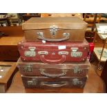 Set of 4 vintage suitcases