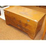 Carved teak blanket chest.