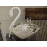 Langham glass swan signed to base