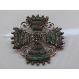 Mexico 925 silver Celtic style brooch, 5cm diamete