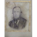 Victorian old photo of a gentleman on chalk