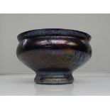 Royal Brierley Studio bowl, iridescent glass, sign