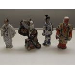 Four 19th century Japanese figures, all approx 20c