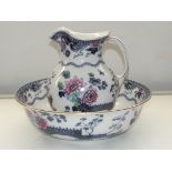 Losol ware, Langham, wash jug and basin, jug height 27cm