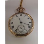 A L D Dennison "Moon" gold plated pocket watch. Sw