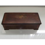 19th century crank wind inlaid music box, 8" cylin