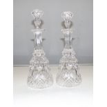 A pair of Victorian decanters, 30cm high