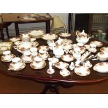 Very large set of Royal Albert Country Rose table