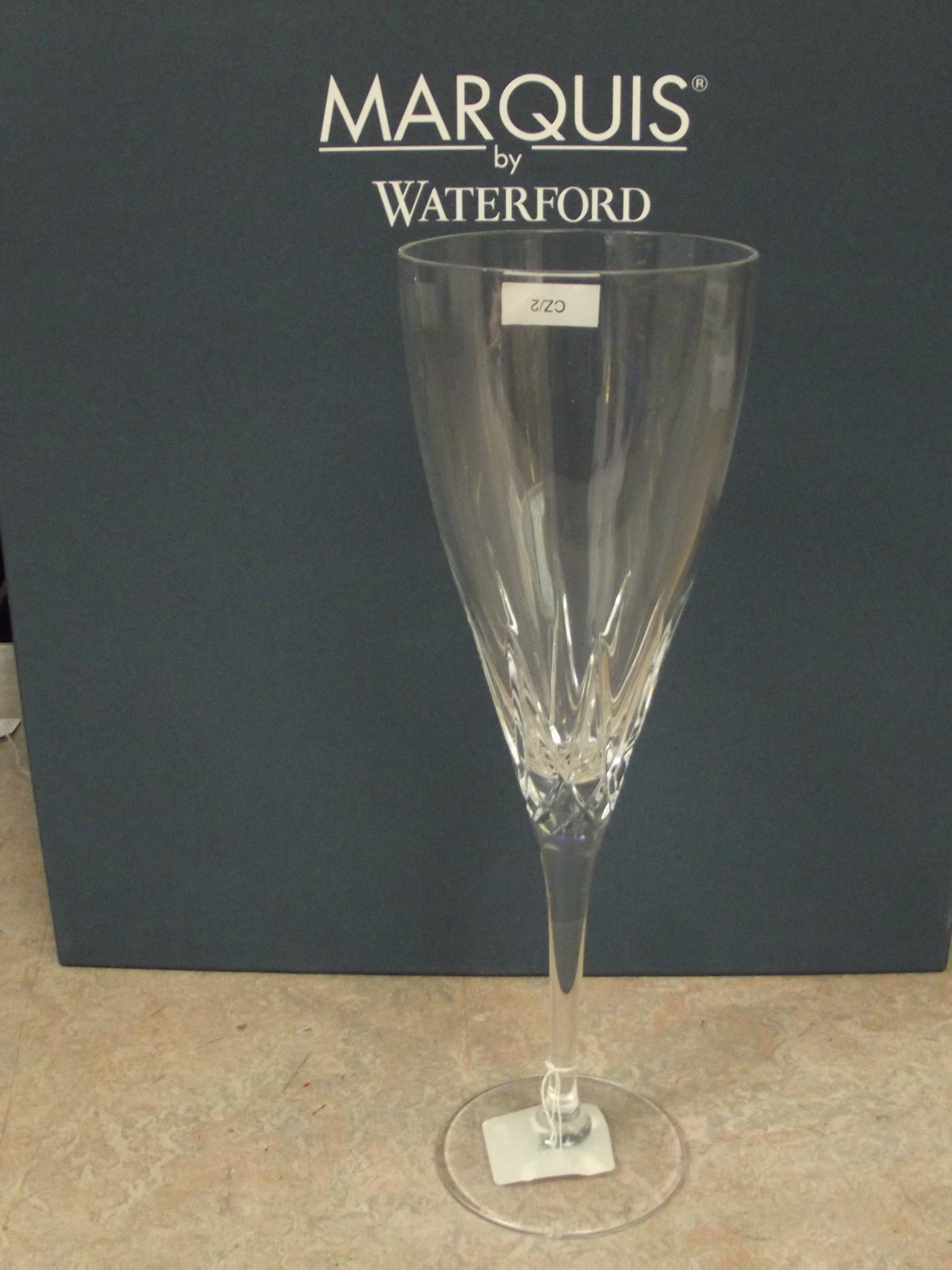 Box of lead crystal wine glasses by Marquis Waterf