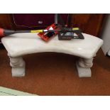 Stoneware bench with squirrel supports