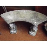 Stoneware bench with squirrel supports