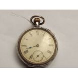 Open faced Continental silver cased pocket watch