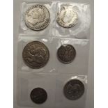 Collection of six silver coins