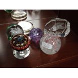 Six glass paperweights