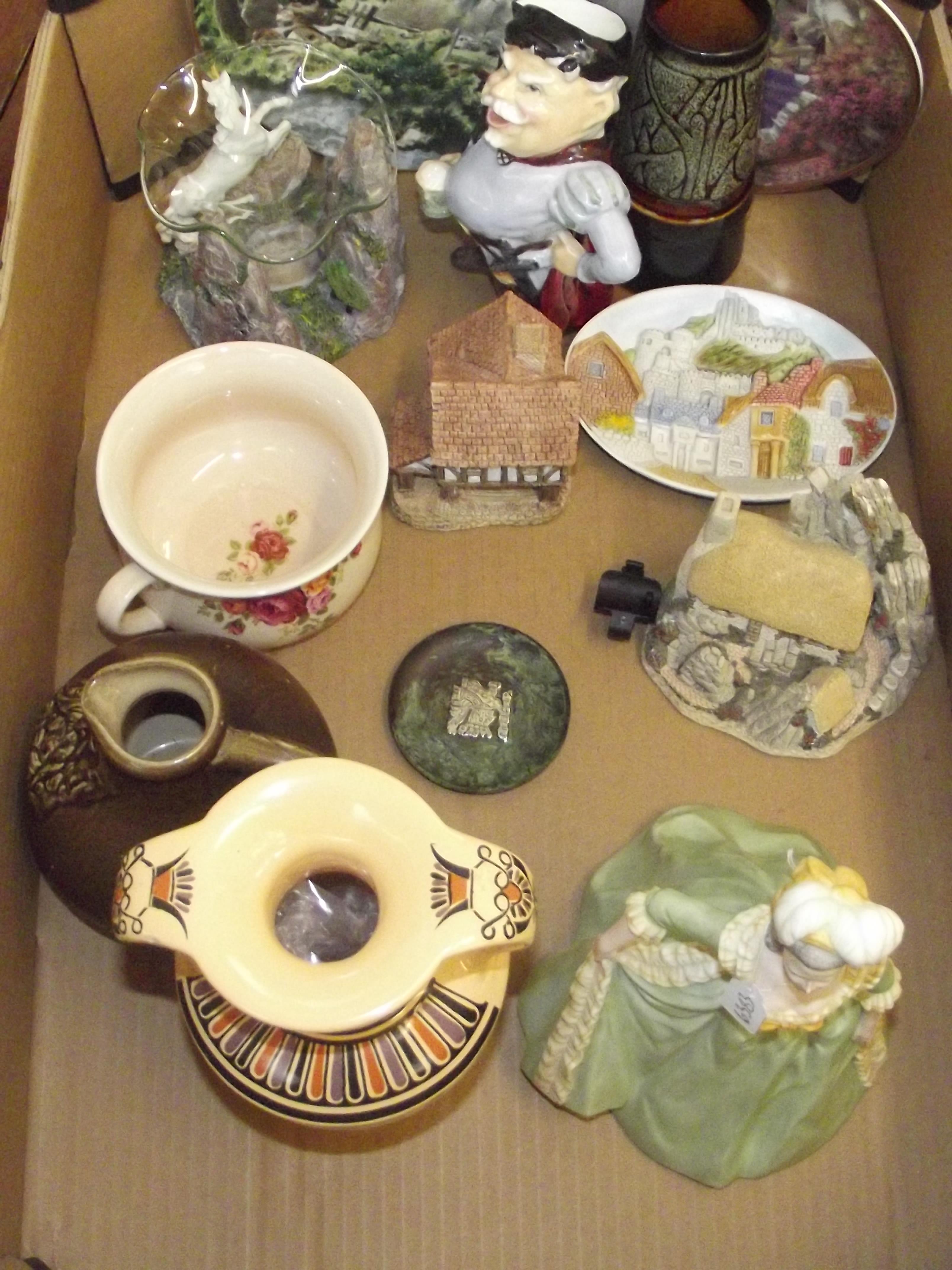 Various ceramics to include a 925 silver overlay p