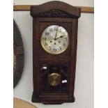 Gustav Becker oak cased wall clock