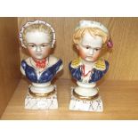 Pair of Staffordshire style busts