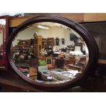 Mahogany framed bevel edged mirror