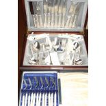 Two cased cutlery set