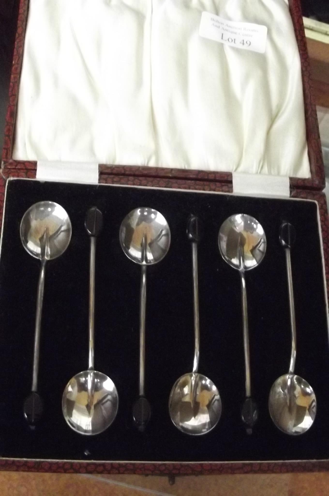 Sterling silver beans spoons cased