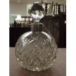 Large silver mounted scent bottle, London