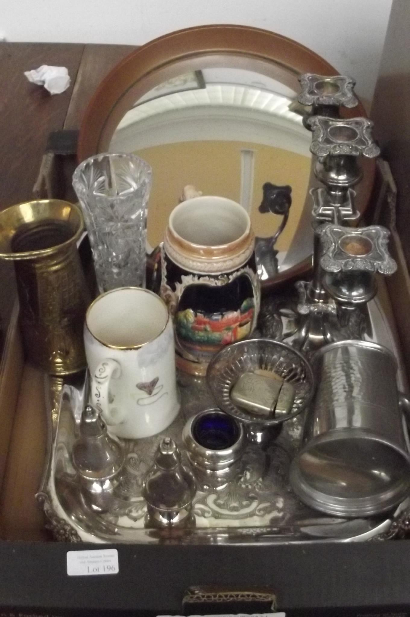 Box of plated ware and others