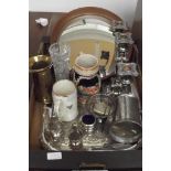 Box of plated ware and others