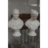 Pair of ceramic busts