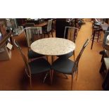 Granite top breakfast table and 4 chairs