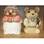 Beatrix Potter biscuit barrel together with one ot