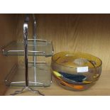 Murano style glass bowl together with a cake stand