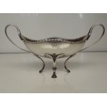 Art Nouveau silver twin handled bowl, sinuous hand