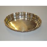 Silver dish, shaped form with reeded edge, Sheffie