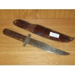 Vintage Bowie type knife and sheath