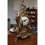 Heavy guilt imperial mantel clock with key