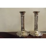 Pair dwarf silver candle stick