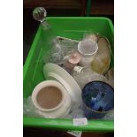 Large box of glass and ceramics