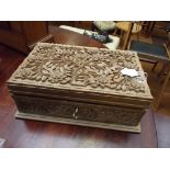 Carved jewellery box