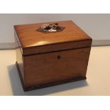 Victorian vacant travelling case, the plush lined lid enclosing a fitted interior, the fall flap