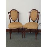 4x Victorian inlaid chairs