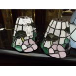 Pair of leaded glass lamp shades