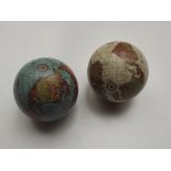 2x Old small globes