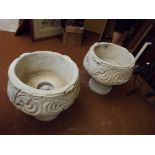 Pair of stoneware platers