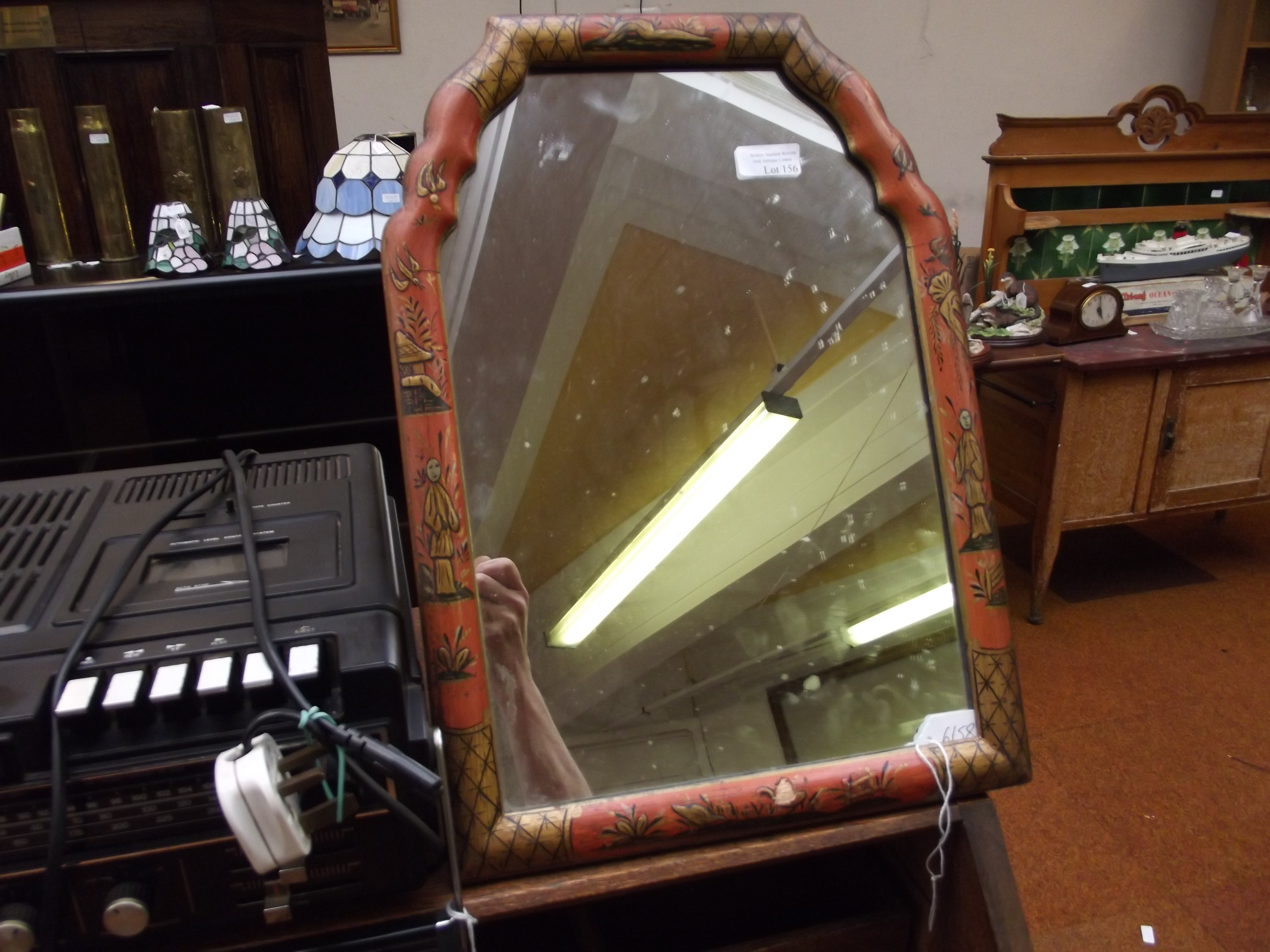 Chinese style easel back mirror