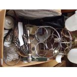 Assorted items to include plate flatware
