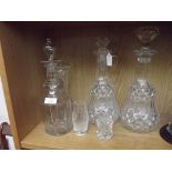 Three glass decanters to include one Georgian