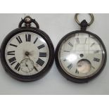 2x silver cased pocked watches. Both AF