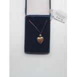 9ct gold chain and heart shaped pendant