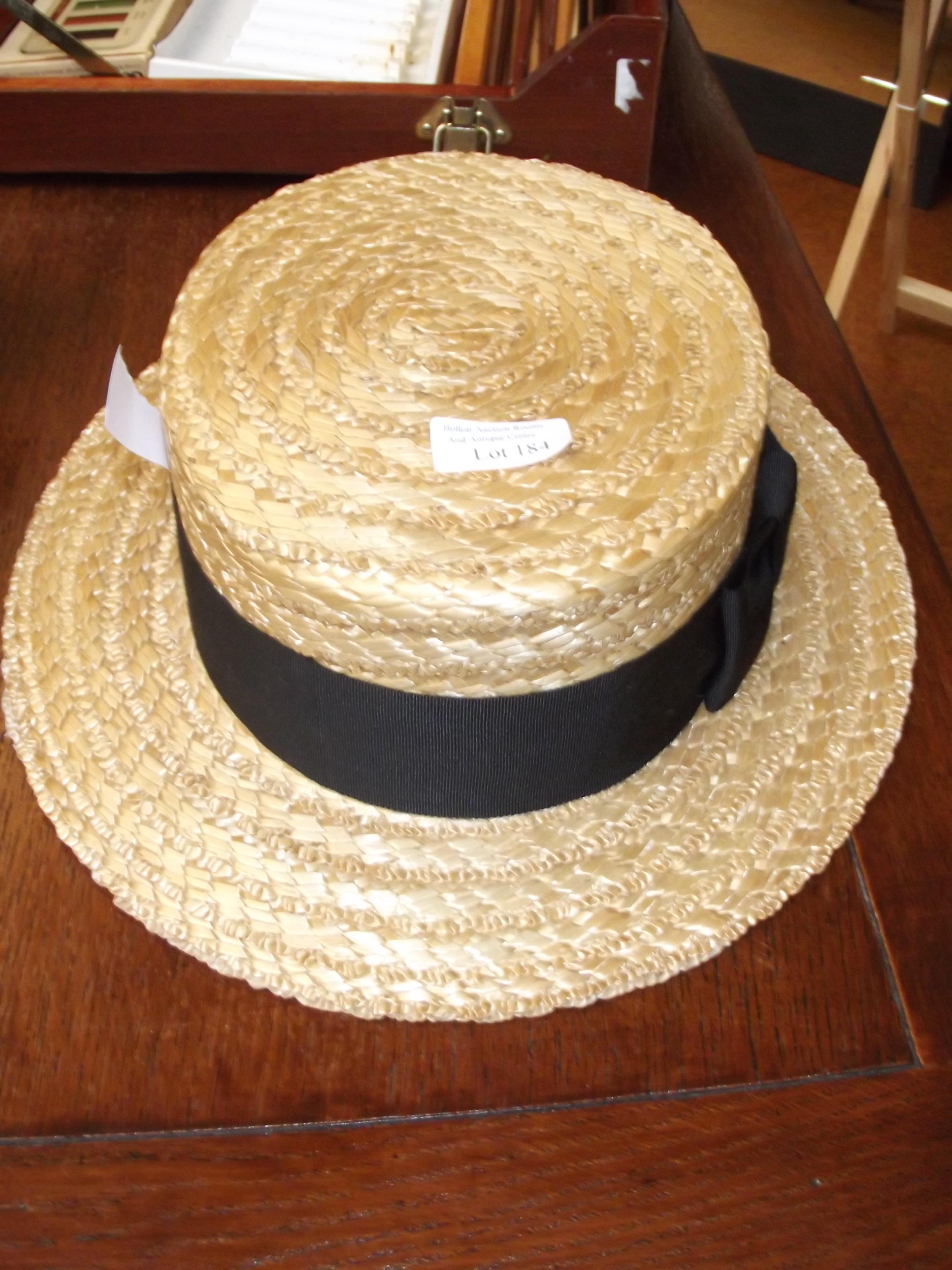 Straw boater hat