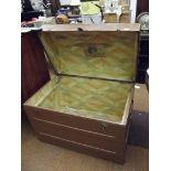 Large dome top trunk with key with interesting Gra
